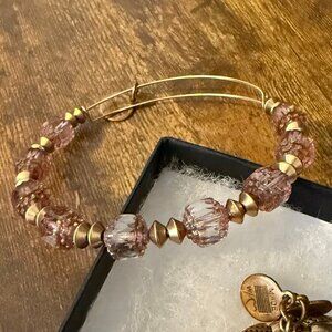 Alex & Ani Pink and Gold Beaded Bangle Bracelet